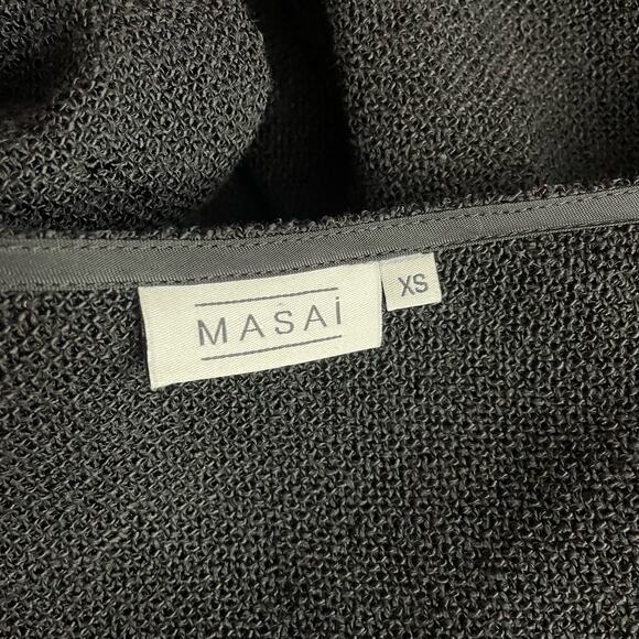 Masai Black Cotton Textured Draped Lagenlook Open Cardigan Sweater Jacket XS - Picture 7 of 8